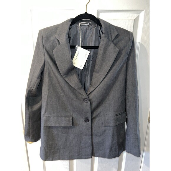 Peppermayo blazer Womens Sz 0 Maggie Gray jacket Academia Preppy Timeless New - Picture 9 of 11